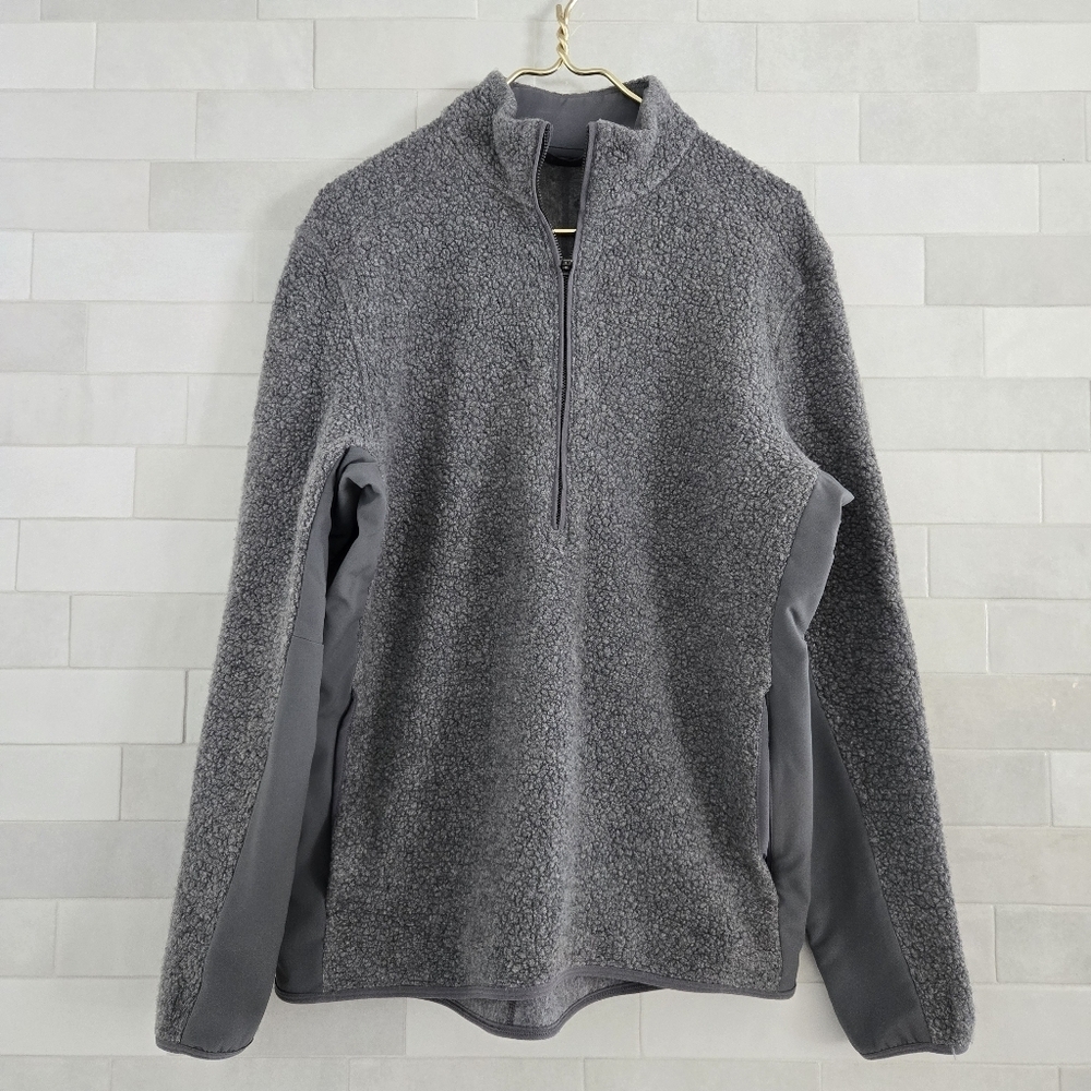Lululemon Tundra Trek 1/2 Zip Pullover Fleece Fuzzy Sweatshirt Jacket Gray Large